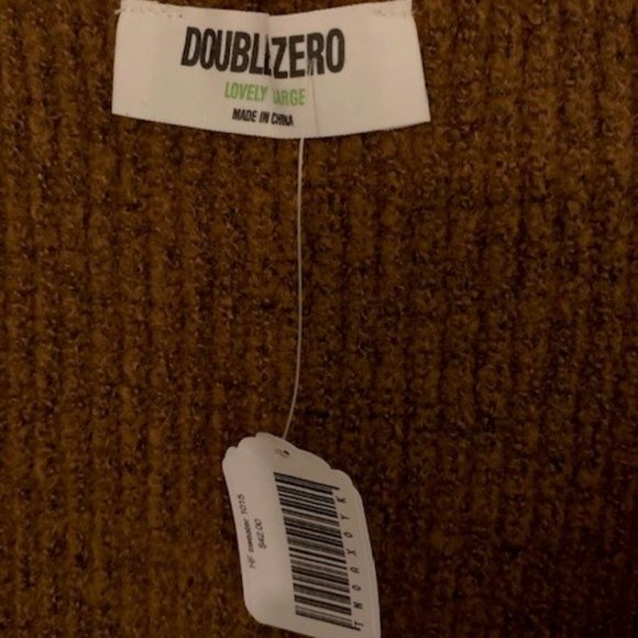 NWT Double Zero Brand Crop Tie Short Cardigan Sweater - Rich Caramel Color NEW! - Picture 3 of 8